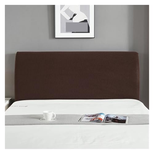 MWAHJU Elastischer Kopfteil-Schonbezug, verdicken Sie All-Inclusive-Bettkopfbezüge for zu Hause, Lange Rückenlehne, Bettkopfteilbezug Für Schlafzimmerdekoration(Dark Coffee,150-170cm) von MWAHJU