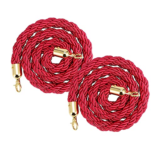 MWAYOYTE Absperrseil für Warteschlangen, 2er-Pack, Elegante Absperrseile mit Haken, Absperrseil aus geflochtenem Hanfseil, Seilketten zur Kontrolle der Menschenmenge für Hochzeiten, Kirchen von MWAYOYTE