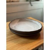 Keramik Teller | Handgetöpferte Schüssel Salatteller Einweihungsparty Geschenk Modernes Rustikales Geschirr-Set Einzigartiges Handwerkliches Geschirr von MWCeramicsArt