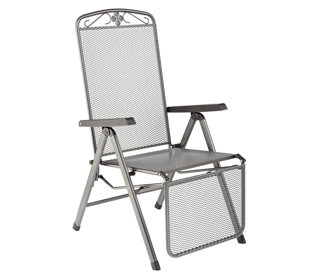 MWH Balkonset Relaxsessel Savoy, 72 x 58 x 110 cm, Metall, Zusammenklappbarer & mehrfach verstellbarer Relaxsessel aus Metall von MWH