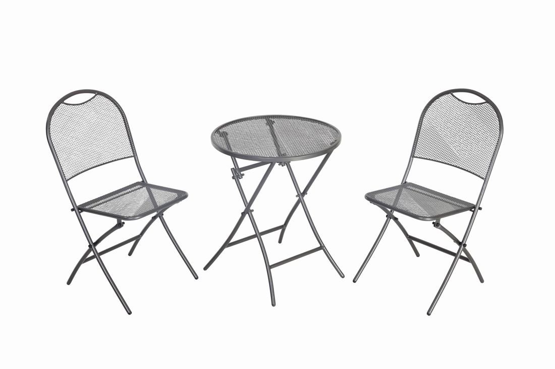 MWH Garten-Essgruppe MWH Café Latte Balkon-Set - 2 Sessel & Tisch 60 cm von MWH