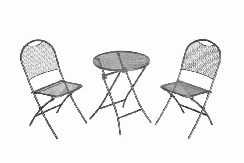 MWH Garten-Essgruppe MWH Café Latte Balkon-Set - 2 Sessel & Tisch 60 cm von MWH