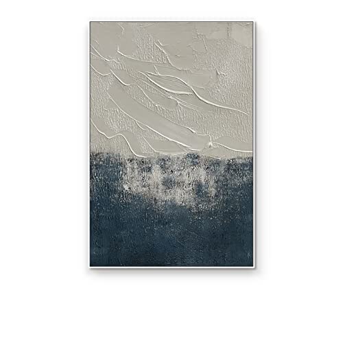 MWMG Gemälde Abstrakt, Moderne Abstrakte Graue Texturfarbe Einfache Kunstwerk Handgemalte Ölgemälde Auf Leinwand Wandkunst Für Wohnzimmer Schlafzimmer Büro Wohnkultur,50X70Cm (20X28 Zoll) von MWMG