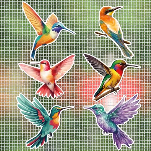 MWOOT 12 Stücke Fliegengitter Magnet Screen Door Dekorative,Kolibris Fliegengitter Fenster Magnet,Magnet für Fliegengitter,Dekorative Doppelseitig Magnete Fliegengittertüren Aufkleber(6 Stile) von MWOOT