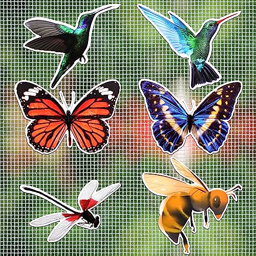 MWOOT 12 Stücke Fliegengitter Magnete Screen Door Dekorative,Biene Schmetterlinge Kolibris Libellen Magnetische Decals,Dekorative Doppelseitig Flexible Magnete Fliegengittertüren Aufkleber(6 Stile) von MWOOT