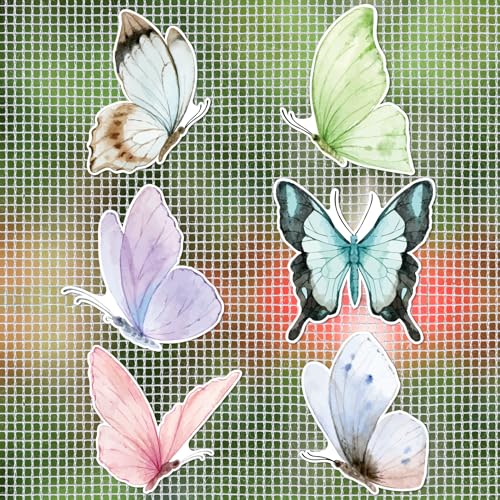 MWOOT 12 Stücke Fliegengitter Magnete Screen Door Dekorative,Schmetterlinge Magnetische Decals,Magnet für Fliegengitter,Dekorative Doppelseitig Magnete Fliegengittertüren Aufkleber(6 Stile) von MWOOT