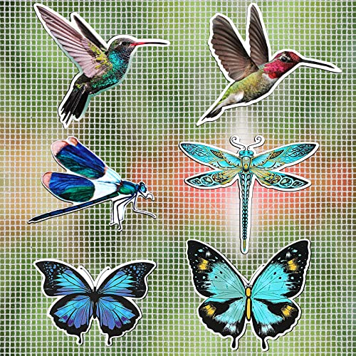 MWOOT 12 Stücke Fliegengittertür Magnete Screen Magnets Decals,Libellen Schmetterlinge Kolibris Magnetische,Dekorative Doppelseitig Flexible Magnetische Eignen Sich zum Schutz Kindertieren(6 Stile) von MWOOT