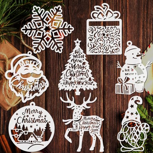 MWOOT 16 Stück Weihnachts Schablonen Stencils, Wiederverwendbares Malerei Vorlage Bemalen, DIY Christmas Speziell Geformte Schablone zum Malen an Wand, Geschenkkarte, Kuchen, Partygeschenke (8 Stile) von MWOOT