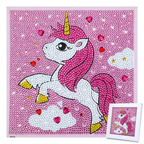 MWOOT 5D Diamant Malerei Kit für Kinder, DIY Voller Diamond Art Painting Stickerei Kreuzstich Arts Craft Bilder für Dekoration und Geschenk(20x20CM),Einhorn von MWOOT