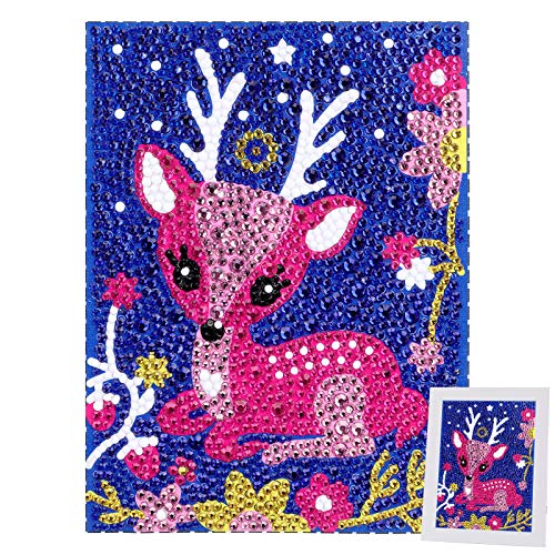 MWOOT 5D Kinder Diamant Malerei Kit,DIY Kristall Strass Diamant Painting Stickerei Malerei Kreuzstich Bilder für Dekoration und Geschenk(K026,15x20CM),Hirsch von MWOOT