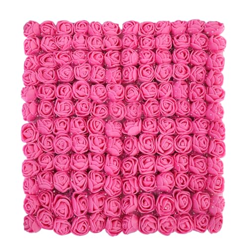 MWOOT Rosenrot Künstliche Rosen Blumenköpfe, 144 Stück Mini Foamrosen Kunstrosen für Handwerk, Klein Gefälschte Rosen Blumen für DIY Hochzeit Party Festival Valentinstag Dekoration, 2,5CM Blumen Deko von MWOOT