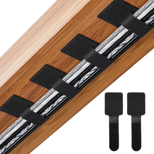 Kabelmanagement Schreibtisch, 50 Stück Kabelbinder Selbstklebend Klettband Kabel Organizer Schreibtisch, Nylon Kabelmanagement für Ladekabeln, Büro, Küche von MWRWRR