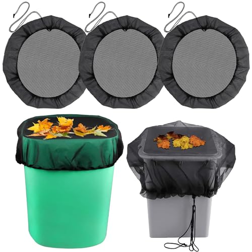 Regentonnen Netz, 3 Stück Verstellbares Regentonne Abdeckung, Regentonnennetz mit Gummizug, 80cm Durchmesser regentonne Mückenschutz, Schutznetz regentonne Netz Schutz vor Laub und Insekt von MWRWRR