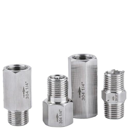 1/8" 1/4" 3/8" 1/2" 3/4" 1" BSP weiblich männlich 304 Edelstahl Einweg-Rückschlagventil Wasser Gas Öl Hochdruck(1l2 To 1 BSPT Male) von MWSQQGKCF