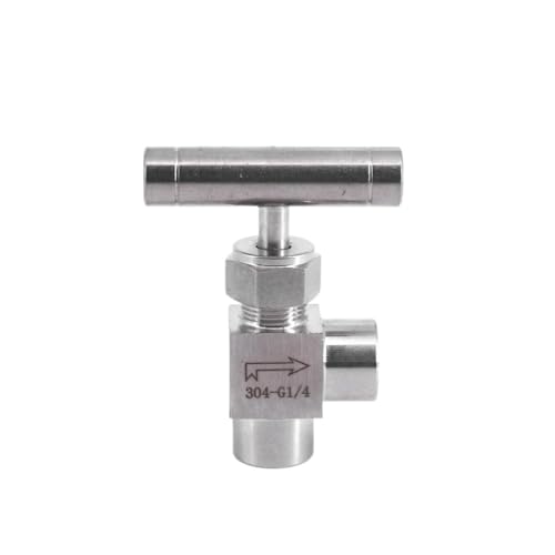 1/8 Zoll 1/4 Zoll 3/8 Zoll 1/2 Zoll BSP weiblich männlich Ellenbogen 90 Grad Nadelventil Kran 304 Edelstahl Durchflusskontrolle Einzelformgriff(MALE TO FEMALE-BSP,0.5 Inch) von MWSQQGKCF