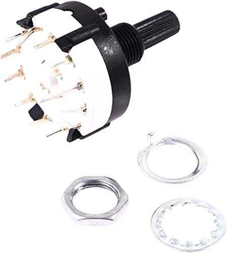 Power -Schalttaste RS26 1P12T Bandschalter Bandkanal Rotary Selector Switch 1 Pol 12 Position Rotary Switch Band Selector(A) von MWSQQGKCF