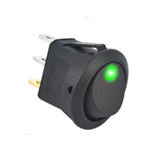 Schalter 12V Schalter LED Rocer Schalter Led Dot Light 3 Pins ON-Off Rocer Schalter LED Beleuchtet Auto Armaturenbrett Armaturenbrett Boot -(Green) von MWSQQGKCF