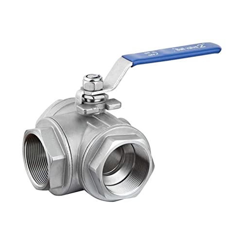 Ventil Edelstahl-Schaltkugelhahn 1/2 Zoll BSP Innengewinde DN15 SS304 L-Typ T-Durchfluss 3-Wege-Wasserkugelhahn(0.5 Inch) von MWSQQGKCF