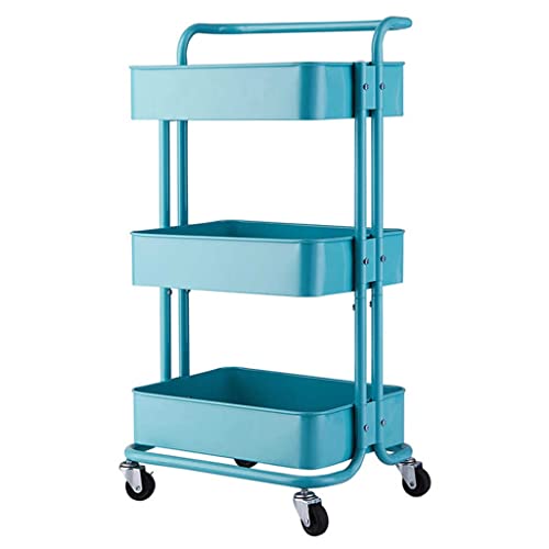 MWUCAIXIA 3-stöckiger Küchenwagen mit Rollen, Wagen, Badezimmer, Aufbewahrungsregal, Küchenzubehör (Farbe: A, Größe: 82 x 43,5 cm) (A 82 x 43,5 cm) von MWUCAIXIA