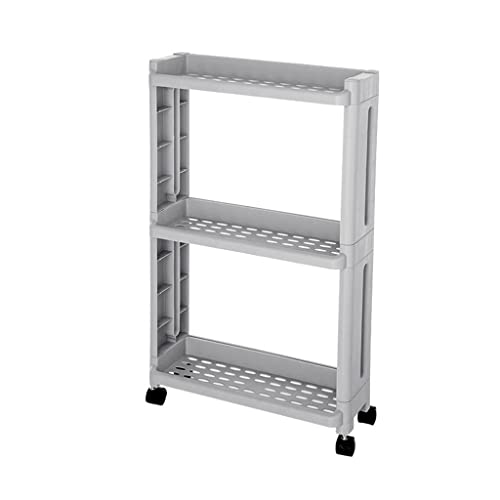 MWUCAIXIA Küchenregal Organizer Rollen Trolley Badezimmer Lücke Lagerregal Kleinteile Lagerregal Umlenkrolle Wohnzimmer (Farbe: Schwarz, Größe: 1 Stück) (Schwarz 1 Stück) von MWUCAIXIA