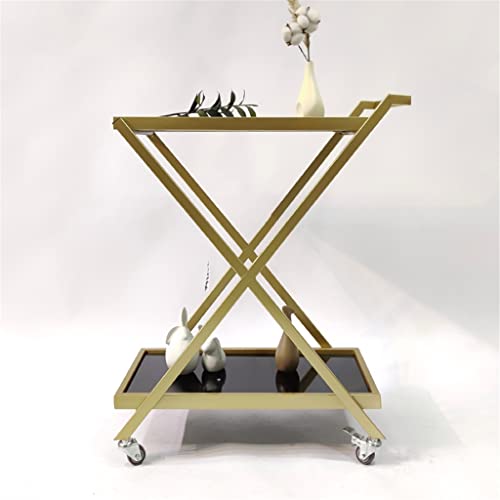MWUCAIXIA Minimalistischer Stil Esswagen für Getränke und Tee, Persönlichkeit, minimalistischer Trolley, Snack-Aufbewahrungswagen (Farbe: A, Größe: 67 x 36 x 81 cm) (C 67 x 36 x 81 cm) von MWUCAIXIA