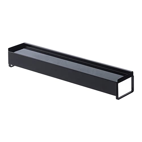 MWUCAIXIA Moderner Küchenorganizer aus Eisen, langes Zubehör, dehnbares Regal, schwarze Aufbewahrung, Ho-Tischplatte (Farbe: Schwarz, Größe: Einheitsgröße) (Schwarz, Einheitsgröße) von MWUCAIXIA
