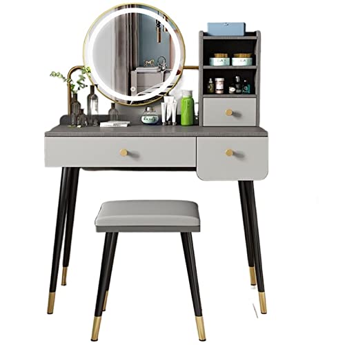 MWUCAIXIA Schminkbänke Schminktisch Schminktisch Schlafzimmer Kleine Haushalt Schlafzimmer Möbel Set Schminkspiegel Tisch (Farbe: 1) von MWUCAIXIA