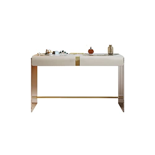 Schminktisch, Schieferplatte, Acryl, transparent, zwei Schubladen mit Fleecefutter, Touchscreen, dreistufiger Dimmer, Schminktisch, Schminktisch (Farbe: A, Größe: 120 cm) (A 100 cm) von MWUCAIXIA