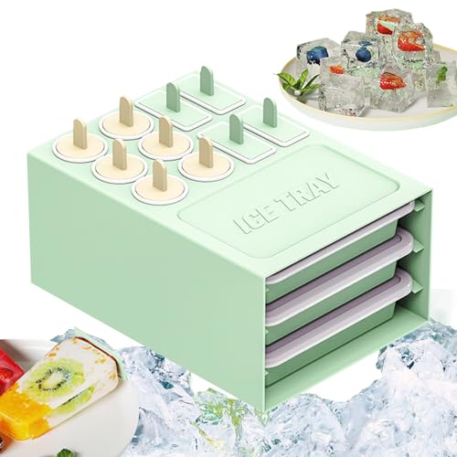 MWZBTG Eiswürfelform - 2-in-1 Würfelform Mit Stieleis-Fach Aus Silikon | Wiederverwendbar Einfache Entnahme Für Cocktails Eisgetränke MWZBTG Eiswürfelform - 2-in-1 Würfelform Mit Stieleis-Fach Aus Silikon | Wiederverwendbar Einfache Entnahme Für Cocktails Eisgetränke von MWZBTG