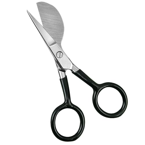 MWZBTG Teppichschneideschere | 4,72 Zoll scharfe Entenschnabelapplikation Edelstahlschere | Gebogener, gebogener Griff, getuftete Teppichschere, Handwerkzeuge für Teppichflor-Teppichstanzer von MWZBTG