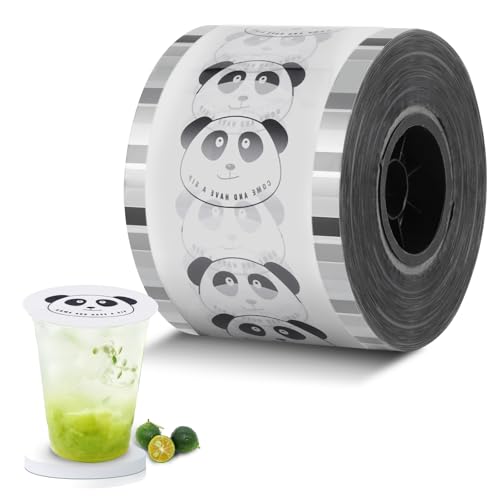 MXBAOHENG 2400 Stück Tassenversiegelungsfolie mit Panda 90-95MM Versiegelungsfolie bubbletea PP Plastikbecher Spezielle Versiegelungsfolie für Getränkegeschäfte für Saft Tee Kaffee von MXBAOHENG