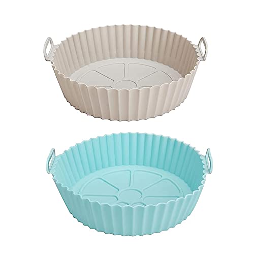 MXDHOKY 2 Pcs Silikon Heißluftfritteuse Zubehör, Heißluftfritteuse Backpapier Silikon, Air Fryer Silicone Pot, Wiederverwendbar für Ofen, Mikrowelle, Dampfgarer und Mehr MXDHOKY 2 Pcs Silikon Heißluftfritteuse Zubehör, Heißluftfritteuse Backpapier Silikon, Air Fryer Silicone Pot, Wiederverwendbar für Ofen, Mikrowelle, Dampfgarer und Mehr von MXDHOKY