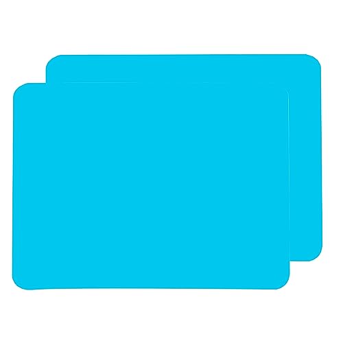 MXDHOKY 2 Stücke Silikon Platzsets, Hitzebeständig Tischset, Silikon Kinder Platzset, Silikonfolie Bastelmatte, Waschbar für Küche, Thekenmatten, Kunsthandwerk, Heimwerkerzubehör(Blau) von MXDHOKY
