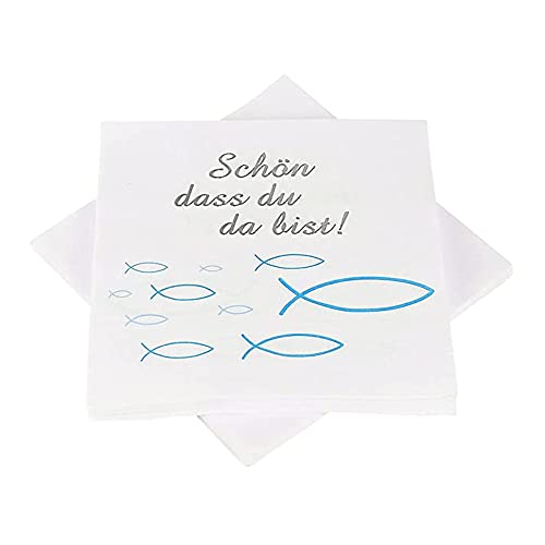 MXDHOKY 40 Stücke Servietten Fisch, Kommunion Deko, Servietten, for Communion Christening Table Decorations, Communion, Confirmation Shaker Table Decorations MXDHOKY 40 Stücke Servietten Fisch, Kommunion Deko, Servietten, for Communion Christening Table Decorations, Communion, Confirmation Shaker Table Decorations von MXDHOKY