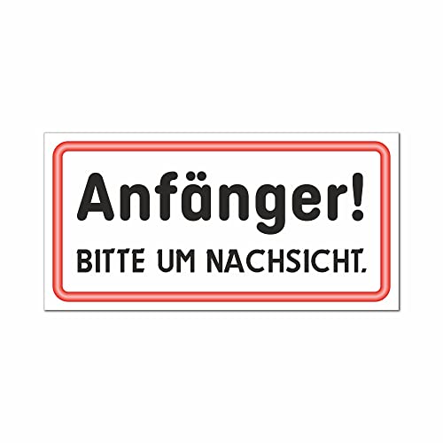 Auto Magnet Schild Anfänger - Anfängerin! Bitte um Nachsicht 20 x 10 cm wetterfest magnetisch (Anfänger – Rot) von MXELDN