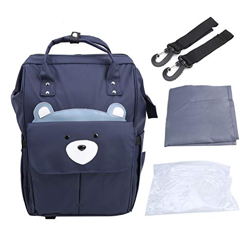 MXGZ Babytasche, Rucksack Wasserdichter Doppelreißverschluss für Reisen im Freien(Marineblauer Bär) von MXGZ