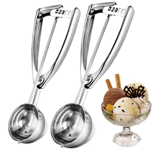 Eislöffel Portionierer Edelstahl, MXJFYY Eisportionier mit Auslöser, 2 Stück Eisportionierer Edelstahl 304 Cupcake Scoop mit Auslöser und Komfortablem Griff für Keks, Melonenkugel, Muffin, Fleischball Eislöffel Portionierer Edelstahl, MXJFYY Eisportionier mit Auslöser, 2 Stück Eisportionierer Edelstahl 304 Cupcake Scoop mit Auslöser und Komfortablem Griff für Keks, Melonenkugel, Muffin, Fleischball von MXJFYY