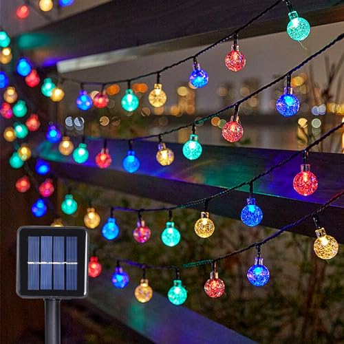Led lichterkette Innen Außen, 100 LEDs Kugel Lichterkette, 12M 8 Modi Wasserdicht Lichterketten Solar Blasen kugel Lichter für Weihnachten, Hochzeit, Party, Garten, Schlafzimmer von MXJFYY