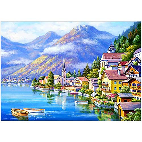 MXJSUA Diamond Painting Landschaft, Diamond Painting Kinder, Diamant Painting Bilder, DIY 5D Diamant Painting, Full Diamond Painting,Diamond Painting Set Diamant Painting für Wand Dekor 40x30cm von MXJSUA