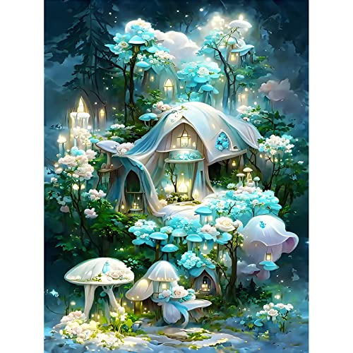 MXJSUA Diamond Painting Erwachsene Landschaft, Diamond Painting Diamant Painting Bilder Landschaft 5D Diamant Malerei Kits, Diamond Painting Kits Romantisches kleines Haus 30x40cm für Wanddekoration von MXJSUA