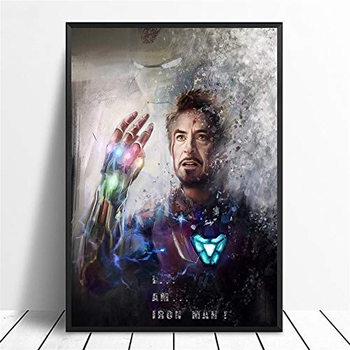 Leinwand-Malerei Iron Man Avengers Endgame Infinity Gauntlet Movie Poster Wohnkultur Wand-Dekor-Wand-Kunstdruck kein Feld Gemälde 50X75CM von MXLF