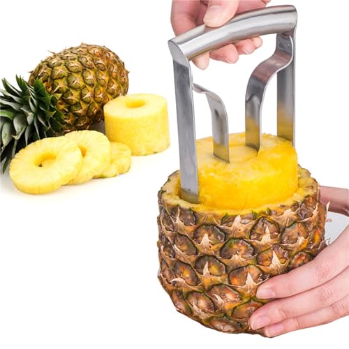 Ananas-Entkerner Edelstahl-Ananasschäler-Entkerner-Werkzeug, langlebiger Ananasschneider, Ananas-Entkerner-Entferner, Küchen-Obst-Gadget for gewürfelte Ananasringe, Ananasschneider, Ananasfleisch Ananas-Entkerner Edelstahl-Ananasschäler-Entkerner-Werkzeug, langlebiger Ananasschneider, Ananas-Entkerner-Entferner, Küchen-Obst-Gadget for gewürfelte Ananasringe, Ananasschneider, Ananasfleisch von MXMZSRTH