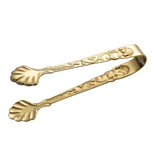 Brotzange Gebäckclip, Kaffee-Quadrat-Zucker-Snack-Clip, Eiswürfel-Clip, Handtuch-Clip, Edelstahl-Zucker-Clip(Gold) von MXMZSRTH