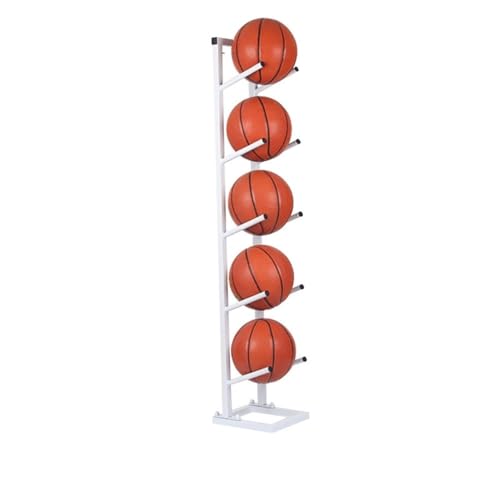 MXMZSRTH Basketball-Aufbewahrungsständer Basketball-Aufbewahrungsregal Home Basketball-Aufbewahrungsregal-Ausstellungsstand(Bianco,23x26x135cm) von MXMZSRTH