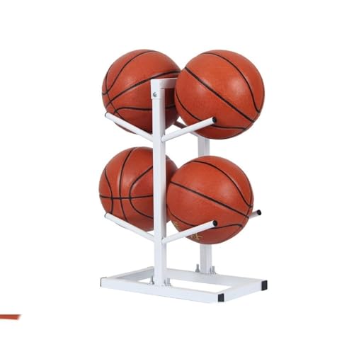 MXMZSRTH Basketball-Aufbewahrungsständer Startseite Indoor-Basketball-Aufbewahrungsregale Ball-Aufbewahrungsregale(Bianco,2) von MXMZSRTH