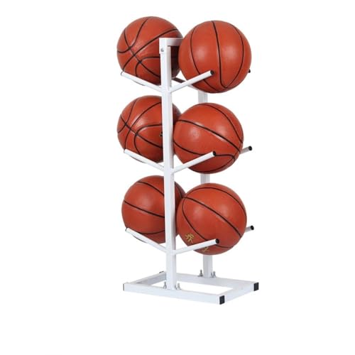 MXMZSRTH Basketball-Aufbewahrungsständer Startseite Indoor-Basketball-Aufbewahrungsregale Ball-Aufbewahrungsregale(Bianco,3) von MXMZSRTH