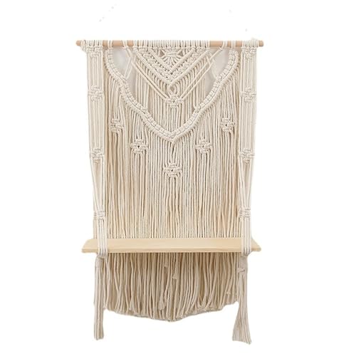 MXMZSRTH Gewebter Wandteppichständer Handgewebtes Wandteppichregal, böhmisches Wandbehang-Wandregal, Wohnzimmer-Topfpflanzenregal von MXMZSRTH