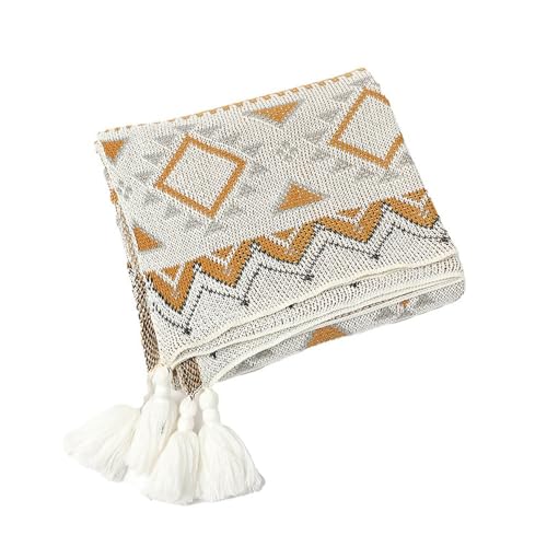 MXMZSRTH Picknickdecke Gestrickte böhmische Campingdecke, Sofadecke, Büro-Nickerchendecke(150x200cm) von MXMZSRTH