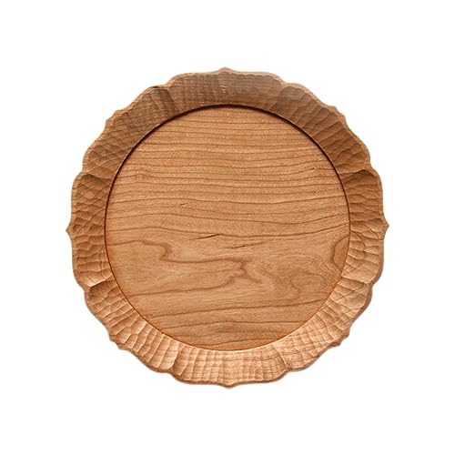 MXMZSRTH Tabletts Aus Holz Holz Spitze Tee Tablett Teller Kreative Brot Snacks Dessert Tablett Desktop Obst Platte(Yellow) von MXMZSRTH