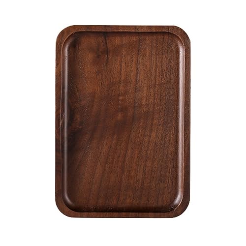 MXMZSRTH Tabletts Aus Holz Holztablett Haushalt Rechteckiges Teetablett Massivholz Teller Restaurant Serviertablett Grillplatte(18.5x13cm) von MXMZSRTH